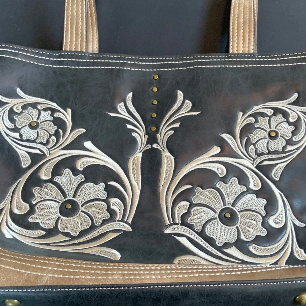 Justin Western Floral Concealed Carry Tote Shoulder Handbag